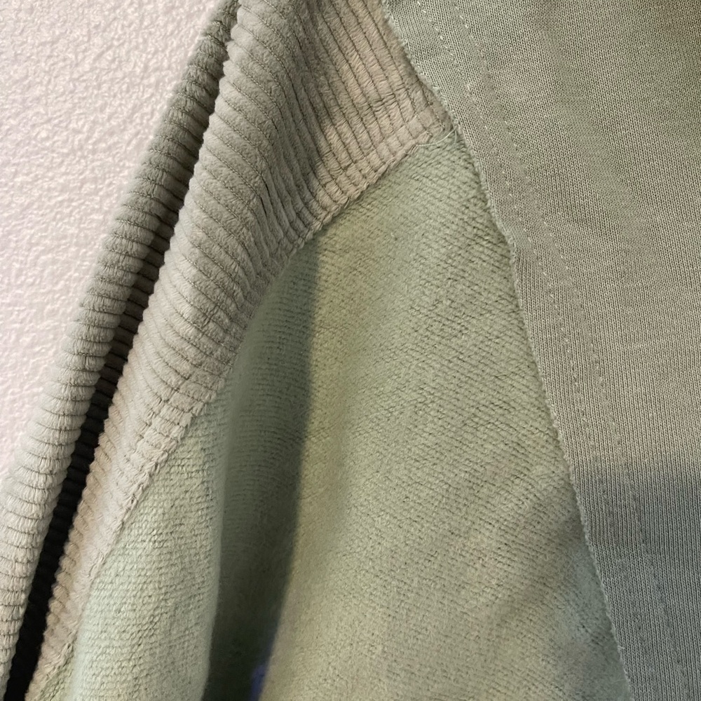 Olive Green Women's Oversized Hoodie with Button Accents - Picture 8 of 10